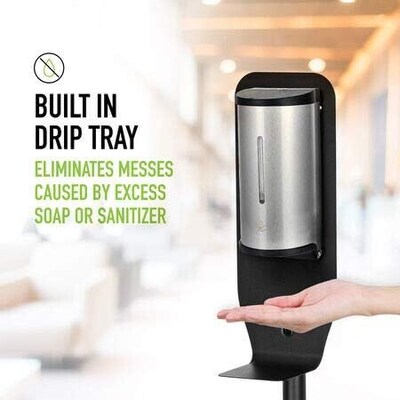 Alpine Industries Universal Floor Stand Hand Soap and Sanitizer Dispenser, Black (430-STAND-BLK)