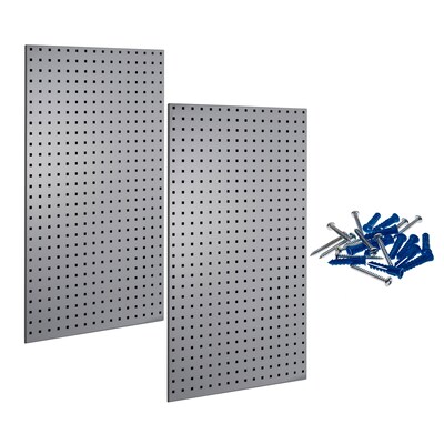 Triton Products LocBoard 24 x 42 x 9/16 Steel Square Hole Pegboards, 2/Set (LB2-G)