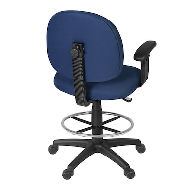 Regency Comfort Series Fabric Drafting Chair with Footrest and Lumbar Support, Navy Blue (105-AA-DK-NV)