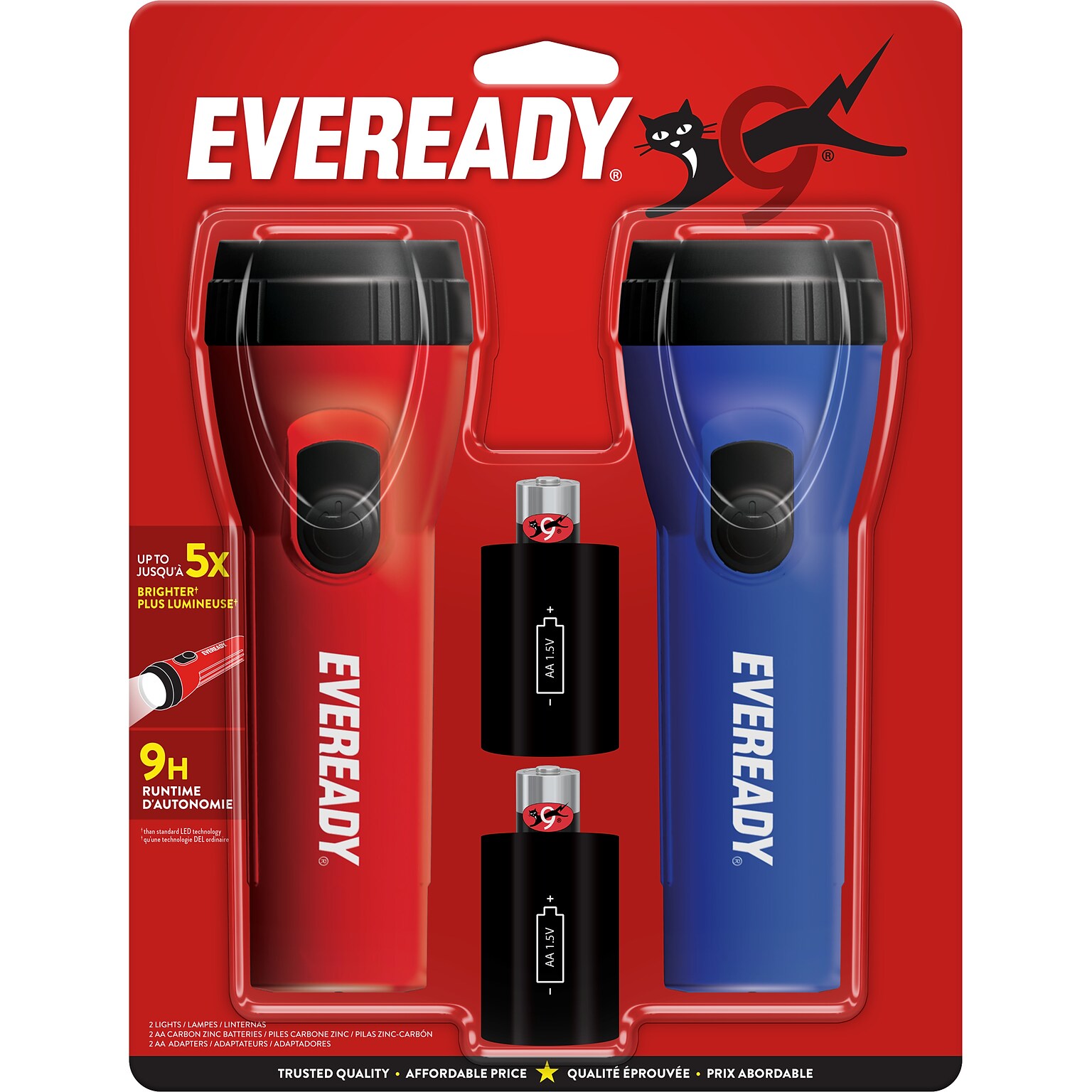 Eveready 6.5 LED Flashlight, Assorted Colors, 2/Pack (EVEL152S)