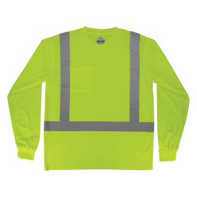 Ergodyne GloWear 8284 High Visibility Long Sleeve T-Shirt, ANSI Type R Class 2, Lime, 5XL (21879)