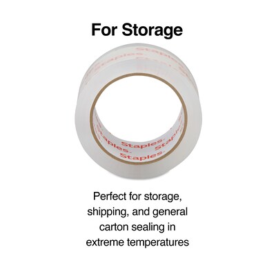 Staples Packing Tape with Dispenser, 1.88"W x 54.6 yds., Clear, 4/Pack (52529/31687)