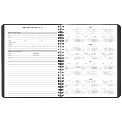 2026 AT-A-GLANCE 8.5" x 11" Daily Appointment Book, Faux Leather Cover, Black (70-214-05-26)
