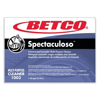 Betco Spectaculoso Multipurpose Cleaner, Lavender Scent, 1 Gal. Bottle, 4/Carton (BET10030400)