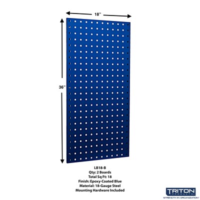 Triton Products LocBoard Pegboards with 30 pc. LocHook Assortment and Hanging Bin System (LB18-BKit)