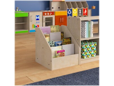 Flash Furniture Bright Beginnings 4-Section Book Display Unit, 19"H x 17.25"W x 17.25"D, Brown (MK-KE24305-GG)