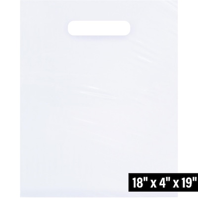 18 x 19 Gusseted Poly Bag, 2.25 Mil, White, 500/Carton (PB67350)