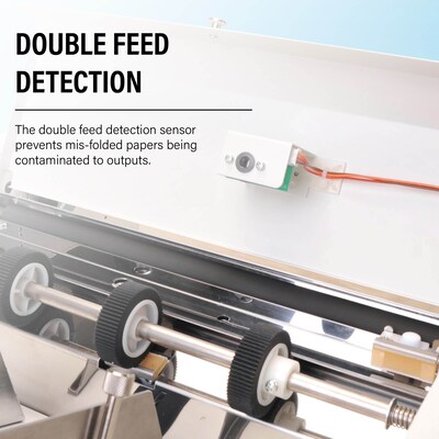 MBM 408A Automatic Friction Feed Paper Folder, 500-Capacity, 14,400 Sheets/Hour (FO0604)