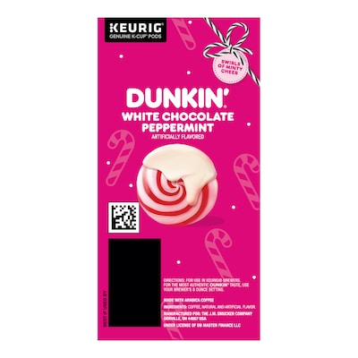 Dunkin' White Chocolate Peppermint Coffee Keurig® K-Cup® Pods, Medium Roast, 22/Box (5000358858)