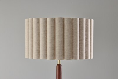 Adesso Laine 62.5"H Antique Brass Floor Lamp with Beige Linen Shade (4344-15)