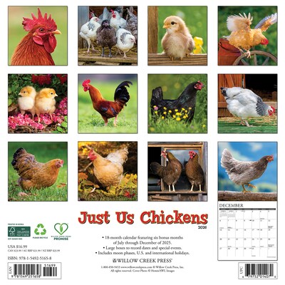 2026 Willow Creek Chickens 12 x 12 Monthly Wall Calendar (51658)