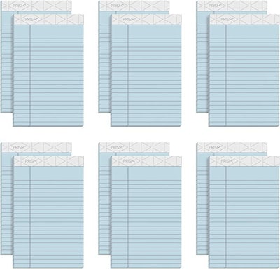 TOPS Prism+ Writing Notepads, 5 x 8, Narrow Ruled, Blue, 50 Sheets/Pad, 12 Pads/Pack (63020)