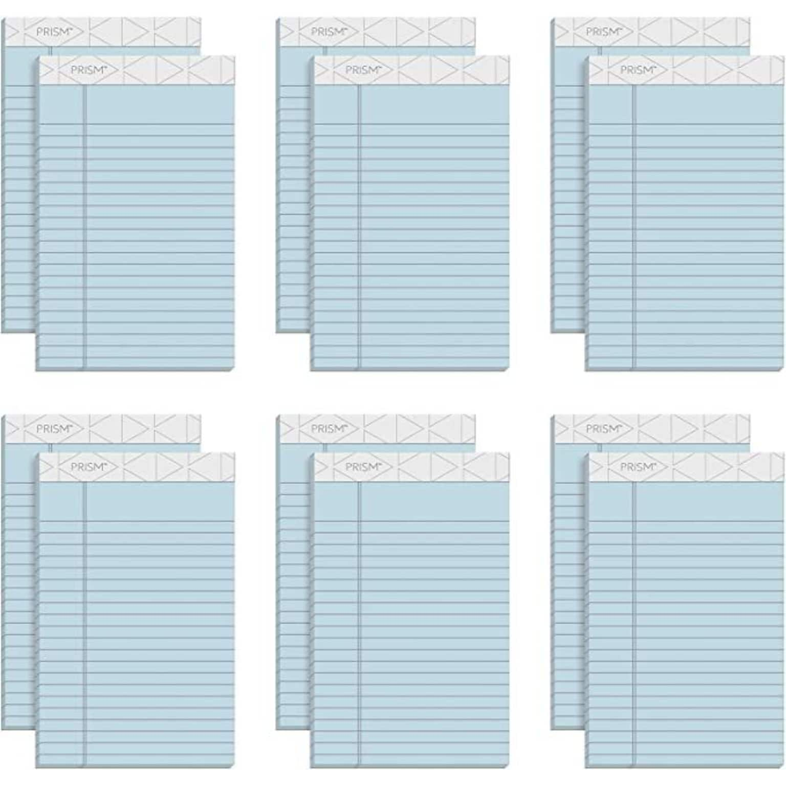 TOPS Prism+ Writing Notepads, 5 x 8, Narrow Ruled, Blue, 50 Sheets/Pad, 12 Pads/Pack (63020)