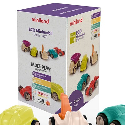 Miniland Eco Minimobil, Multicolored, 5/Set (MLE32254)