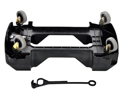 Alpine Industries Rectangular Trash Can Dolly, 200 lb. Weight Capacity, Black, 2/Pack (ALP477-DOLLY-2PK)