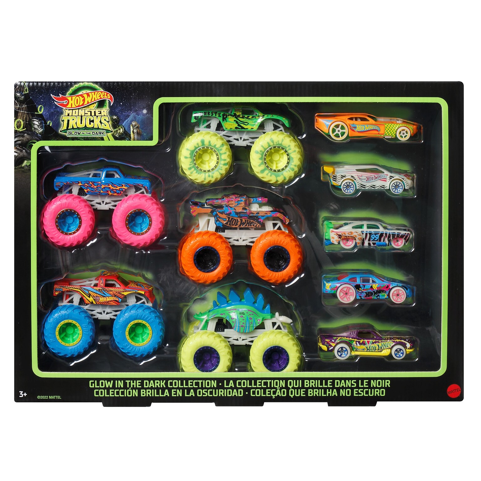 Hot Wheels Monster Trucks Glow in the Dark Collection, Assorted Colors (HCB57)