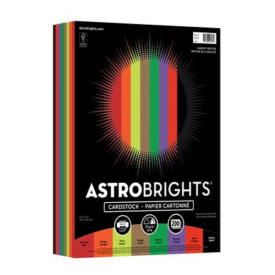 Astrobrights 65 lb. Cardstock, 8.5 x 11, Harvest Specter Assortment, 200 Sheets (91807)