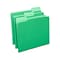 Quill Brand® File Folders, Assorted Tabs, 1/3-Cut, Letter Size, Green, 100/Box (740913BGR)
