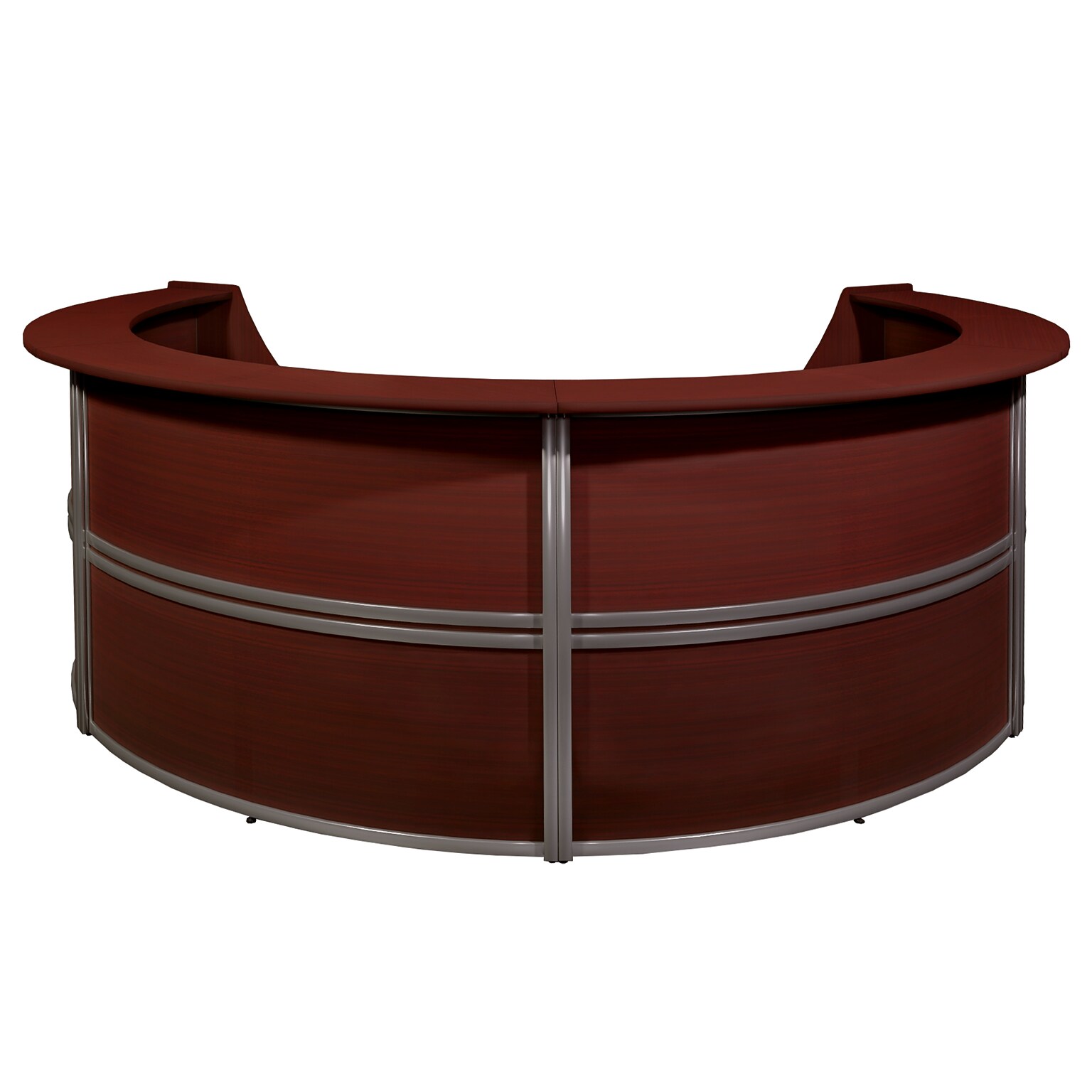 Regency Marque 142W Curved Reception Desk Workstation, Mahogany (77294MH)