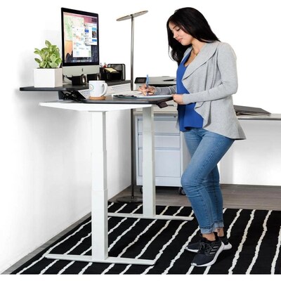 VersaDesk PowerLift Split-Level 60W Electric Rectangular Adjustable Standing Desk, White (PL2SD6030-WW)