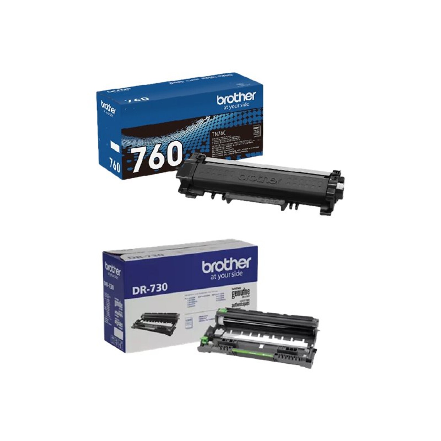 Brother TN-760/DR-730 Black High Yield Toner Cartridge & Drum Unit Bundle (TN760DR730PK-STP)