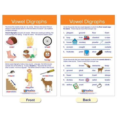 NewPath Learning Decoding & Phonics Bulletin Board Charts, 12" x 18", 8/Set (NP-921501)