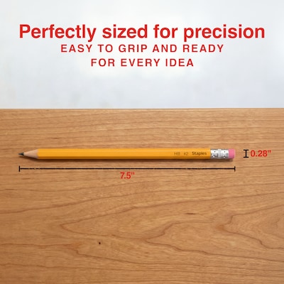 Staples Pre-Sharpened Wooden Pencil, 2.2mm, #2 Medium Lead, 30/Pack (ST63547)