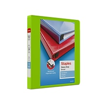 Staples Heavy Duty 1 3-Ring View Binder, D-Ring, Chartreuse (ST56319-CC)