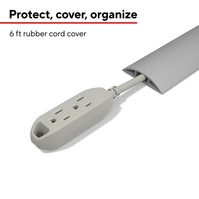 Staples TECH 6 Cord Covers, Gray (ST62389)