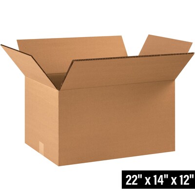 22 x 14 x 12 Heavy Duty Shipping Boxes, 48 ECT, Double Wall, 15/Bundle (HD221412DW)