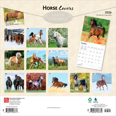 2026 BrownTrout Horse Lovers 12 x 12 Monthly Wall Calendar (9798330703739)