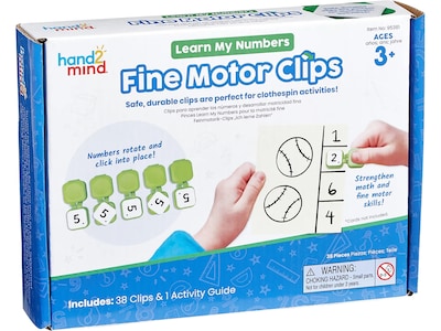 hand2mind Learn My Numbers Fine Motor Clips (95381)