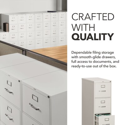 HON 310 Series 5-Drawer Vertical File Cabinet, Legal Size, Lockable, 60"H x 18.25"W x 26.5"D, Light Gray (H315CPQ)