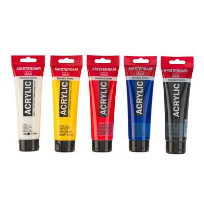Amsterdam Mixing Acrylic Paint, Assorted Colors, 5/Pack (AMS17791904)