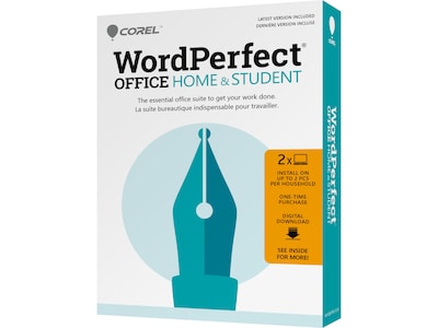 Corel WordPerfect Office Home & Student for 2 Users, Windows, Download (WPAGHSEFMBAMC)