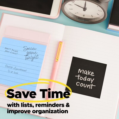 Post-it Super Sticky Notes Combo Pack, Simply Serene Collection, 45 Sheet/Pad, 4 Pads/Pack (4622-SSNE)