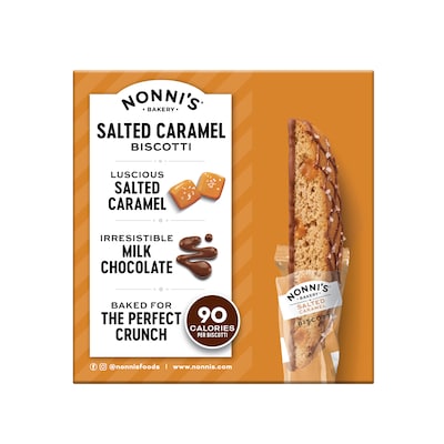 Nonni’s Salted Caramel Italian Biscotti Cookies, 5 oz., 25 Cookies/Box (NSD97670)