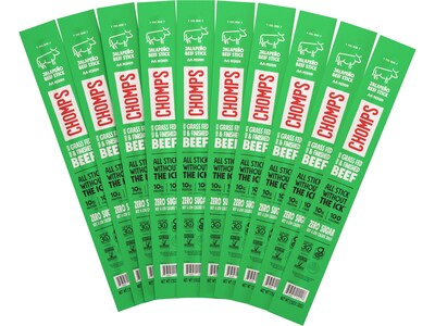 Chomps Jalapeno Beef Meat Stick, 1.15 oz., 24/Box (CJ24)