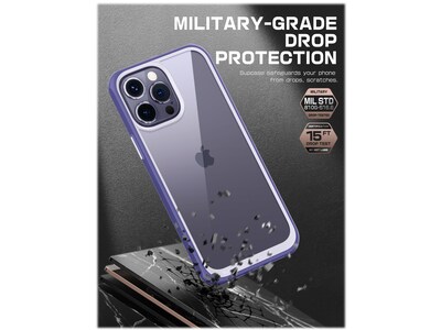 SUPCASE Unicorn Beetle Deep Purple Slim Case for iPhone 14 Pro (SUP-iPhone2022Pro-6.1-UBStyle-Mauve)