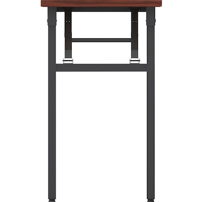 Lorell 60"W x 18"D Folding Training Table, Melamine, Mahogany (LLR60747)