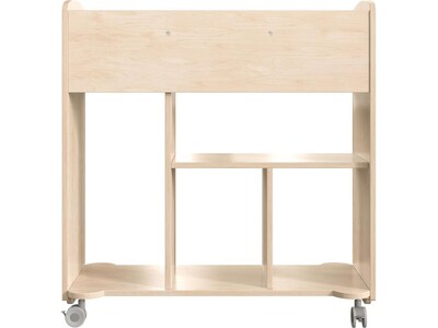 Flash Furniture Bright Beginnings Mobile 10-Section Storage Cart, 33.5"H x 31.5"W x 13"D, Brown (MK-KE24244-GG)