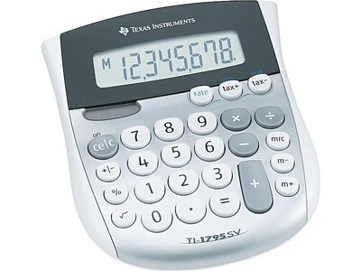 Texas Instruments TI-1795 SV 8-Digit Desktop Calculator, Gray/Silver