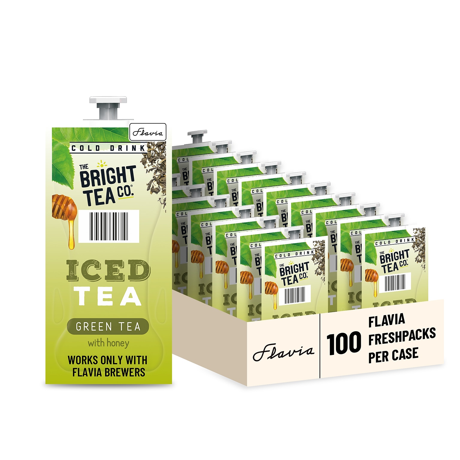 Lavazza Bright Tea Co. Green Tea, Flavia Freshpacks, 100/Carton (48049)