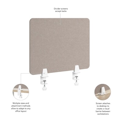 Bush Business Furniture Fabric Privacy Panel, 17.5"H x 22"W, Warm Beige (PSP122WB-03)