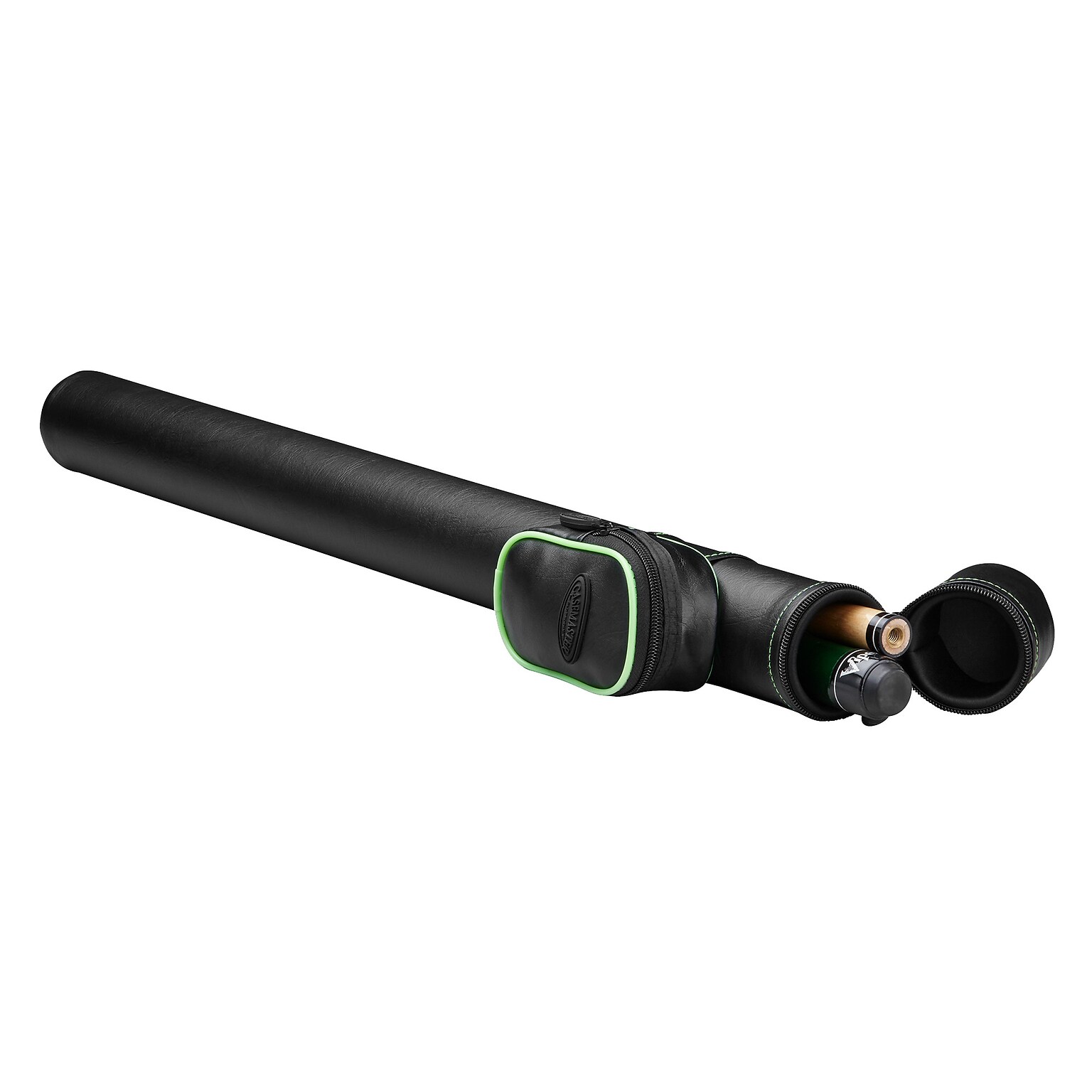 Casemaster Q-Vault Supreme Black with Green Trim Cue Case (51-0706-10)