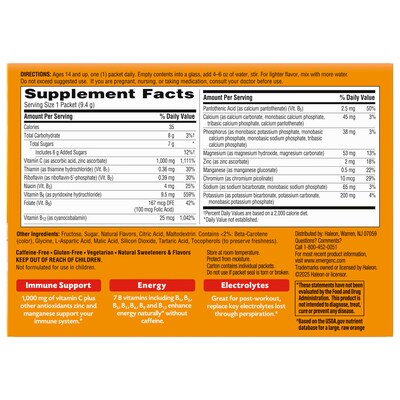 Emergen-C 1000mg Vitamin C Drink Mix Powder, Tangerine, 30/Box (F76314130202T)
