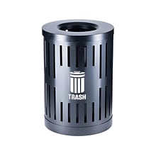 Commercial Zone Parkview DualCoat Metal/Plastic Trash Container, 34-Gallon, Black (72860399)