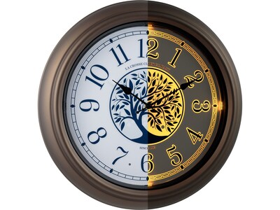 La Crosse Technology Indoor/Outdoor Lighted Dial Analog Quartz Wall Clock, 18Dia. (403-3246BR)