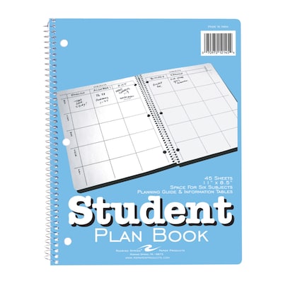 Undated Roaring Spring Paper Products 8.5 x 11 Academic Year Weekly Student Planner, Light Blue (12145)