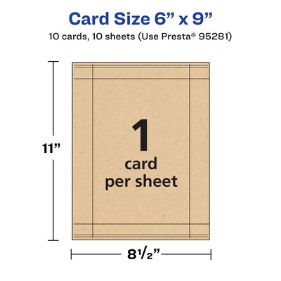 Avery Integrated Cards, 6" x 9", Matte Kraft Brown, 10/Pack (95281)